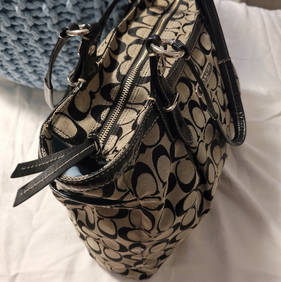 Coach bag signature monogramed grey and black - Picture 3 of 16